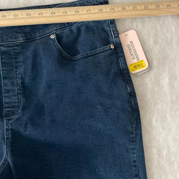 NWT Allison Daley Womens Denim Blue Medium Wash Slim Straight Jeans Size 18S - Picture 6 of 10